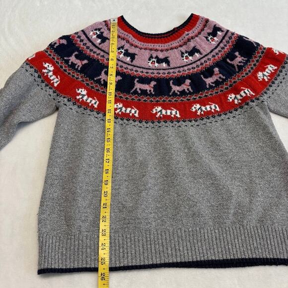 Holiday Time Fair Isle Dog Metallic Ugly Christmas Sweater Size XL (16-18) - Picture 11 of 11